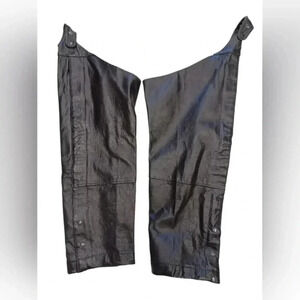 Bullmaster Genuine Leather Vintage Black Chaps Size  Large